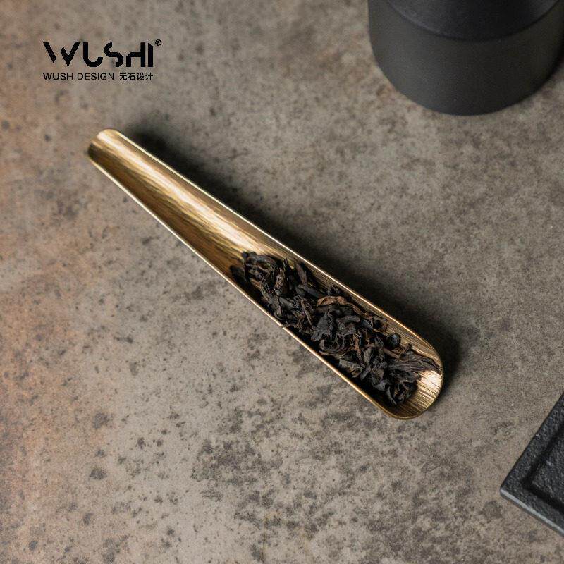 手工纯铜小茶匙分茶勺茶铲取茶器功夫茶具配件家用茶道用具零配