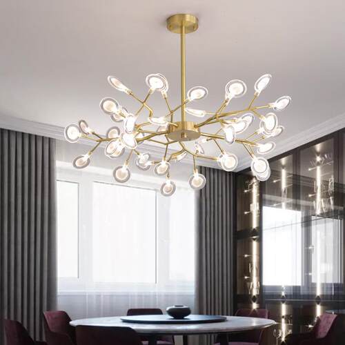 全铜北欧客厅吊灯家用萤火虫餐厅树枝杈形卧室创意个性Chandelier