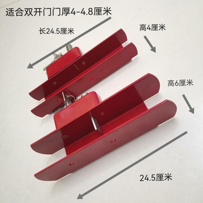 叶片大门锁铝合金代替防盗锁街门塑钢门双开门玻璃门钥匙插锁简易