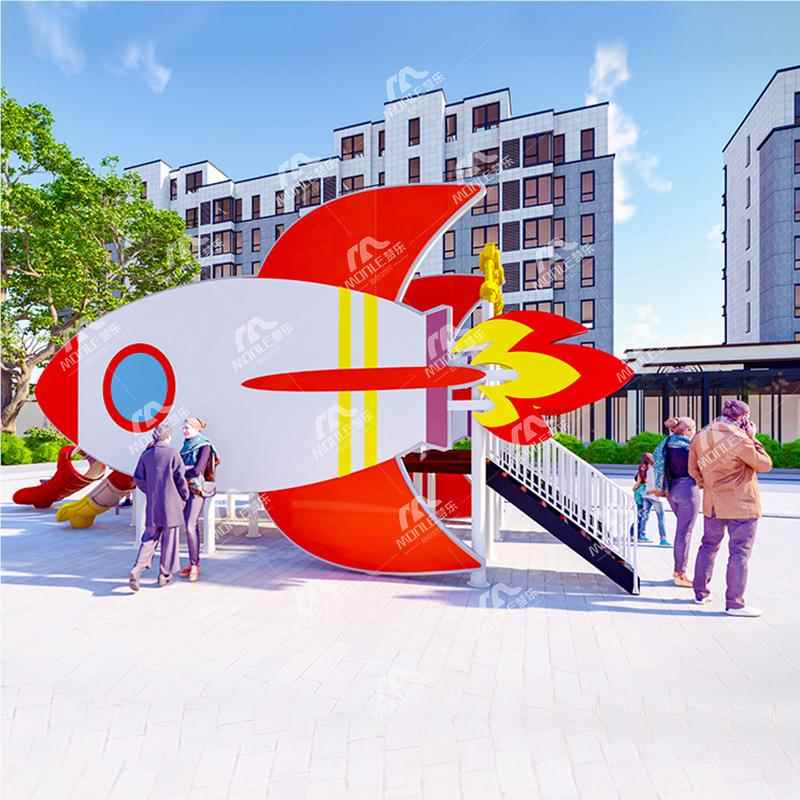 太空多箭火系94404列PE板不锈钢组合滑梯户外幼儿园儿童功能洞钻