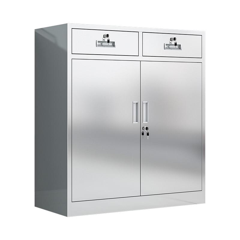 不锈钢矮柜办公室文件储物柜带锁多层桌下收纳柜活动柜抽屉床头柜