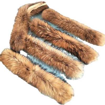 毛条工厂raccoon品质55cm条海宁货源/貉子外贸毛领14cm童装欧美帽