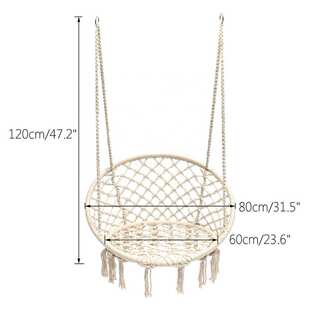 厂家现货ins吊椅北欧风吊床棉绳编织吊篮流苏秋千摄影花园林庭院