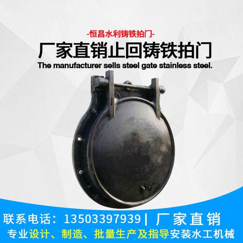 厂家直销止回铸铁拍门玻璃钢拍门铸铁拍门牌水利厂家直销