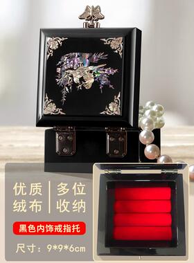 正品古锦贝传桃说覆首饰盒手串耳针玉镯戒指盒子结婚礼文物玩核收