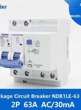 NDB1LE-63C型正品Nader上海良信漏电保护开关断路器漏电AC型30mA
