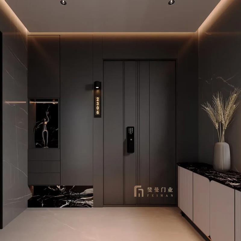 一门一景智能入户门精雕铸铝门别墅大门全铝防盗门子母门进户大门