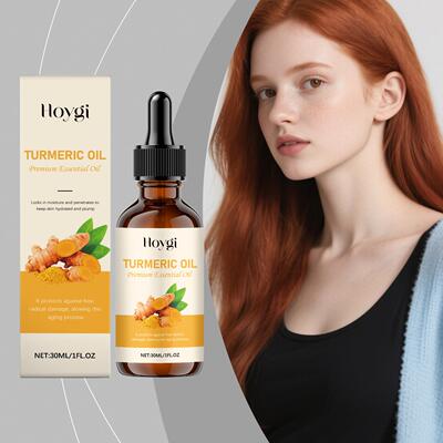 HOYGI Turmeric Hydrating Essential Oil, gently nourishes and