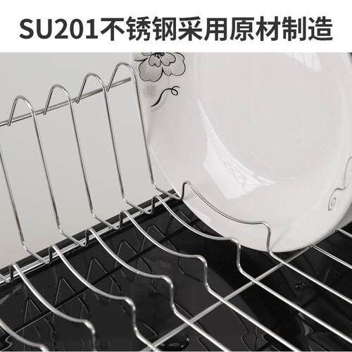 新款直销厨房水槽双层碗碟沥水架多层置物架大容量沥水碗架收纳整