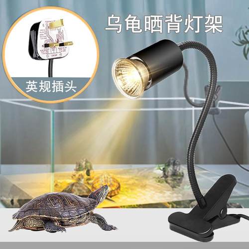 爬宠灯架乌龟晒背灯架黑色英规灯夹定时可调光爬宠龟缸专用澳规