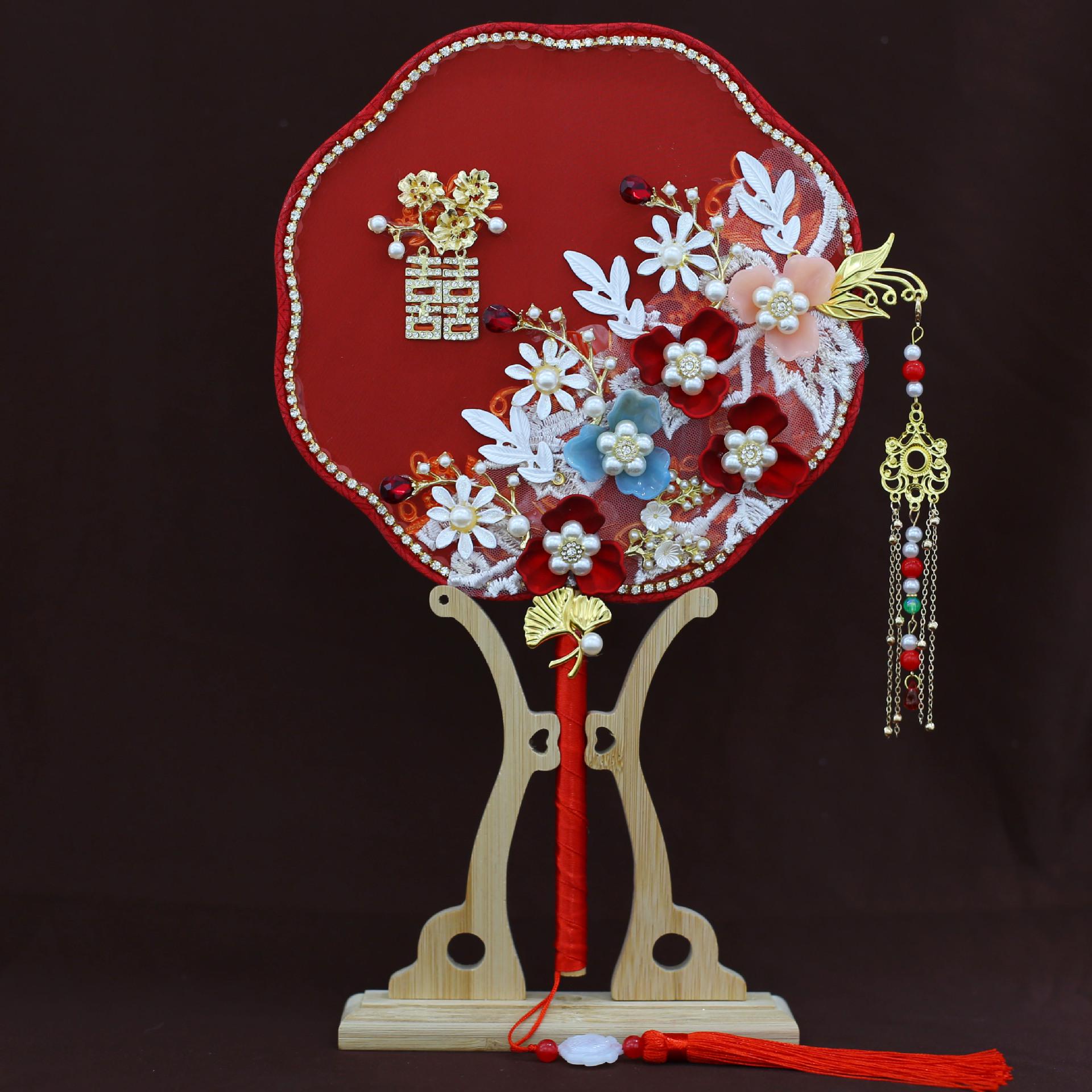 服团扇结婚8中式扇喜手工婚9125团扇新品成品-新娘禾批发扇秀