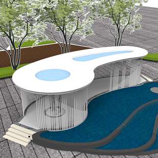 异形352廊架艺术长廊休闲座椅廊架小架现代花公小区凉亭景园观品