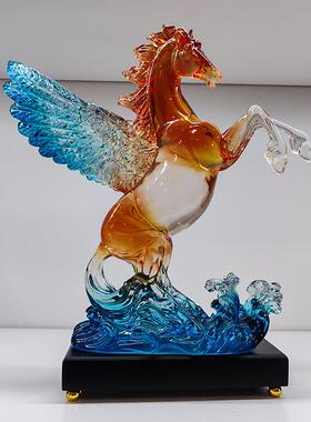 水晶树脂摆件 马道成功 一马当先 客厅高级工艺礼品 开业送礼