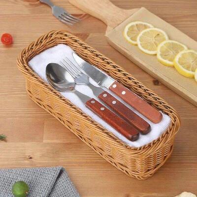 Utensil Storage Basket for Restaurant Tables Food Imitation