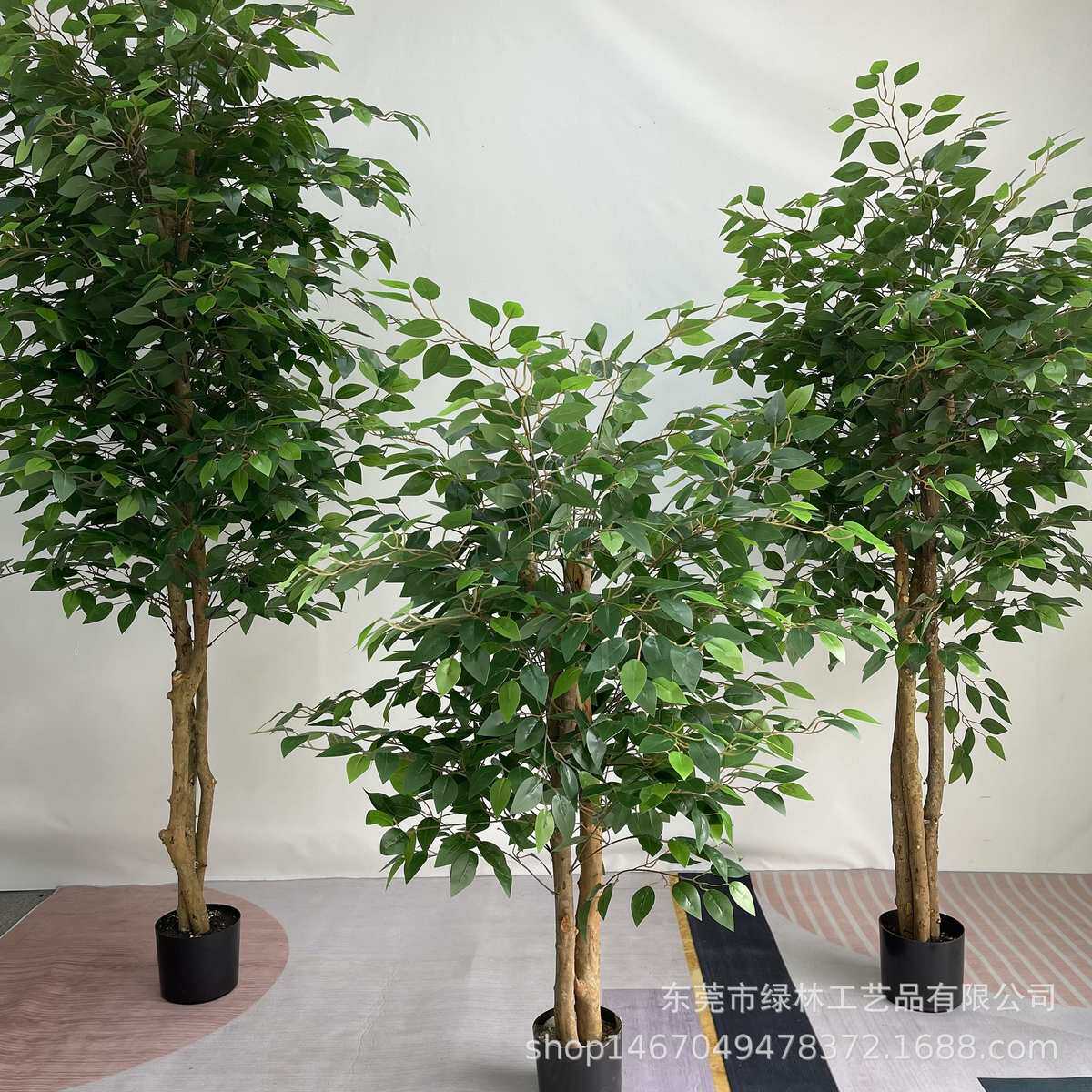 榕树绿绿室内装饰榕树植植榕假真仿真仿真小叶仿真迷你盆栽树木杆