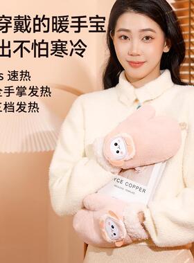 述己发热手套加热手套冬季保暖防风加厚户外骑行智能温控女生