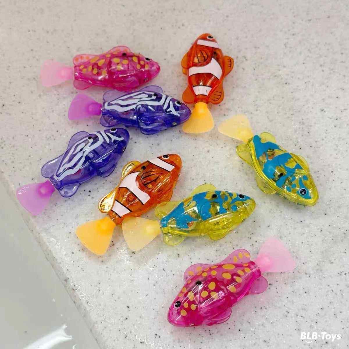 儿童电子感应发光摇摆鱼宝宝洗澡玩水神器会游泳的电动彷真玩具鱼