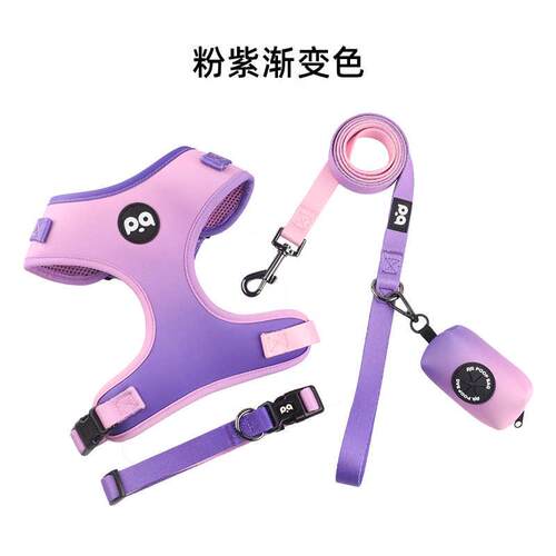 批发 dog custom套装宠物harness项圈牵引绳胸 狗狗定制背带
