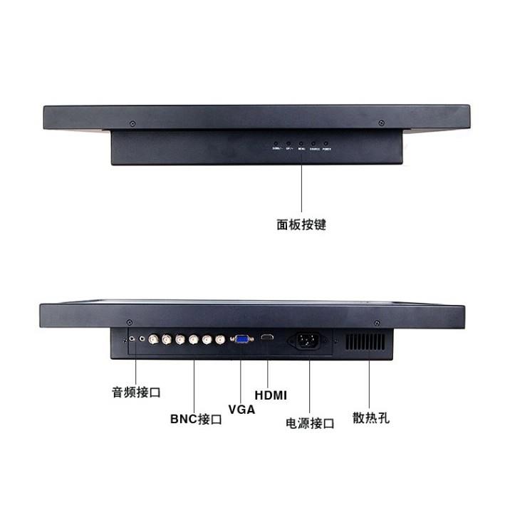 高清BNC工业级液晶挂墙监视器17寸金属车载监控专用4K显示屏商场
