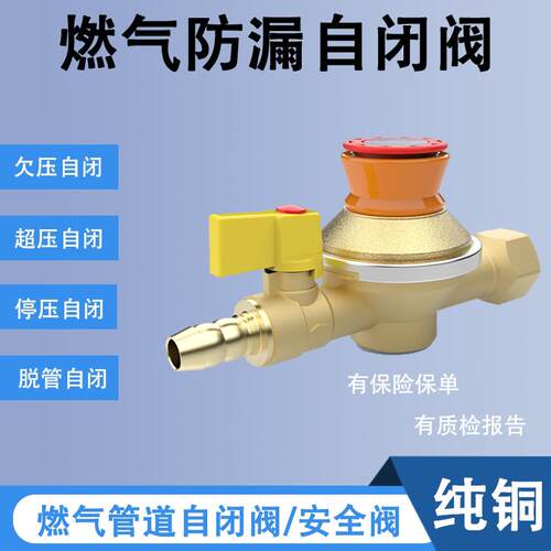 家用瓦斯自闭阀燃气管道漏气自动断气保护泄露防漏超压安全阀门