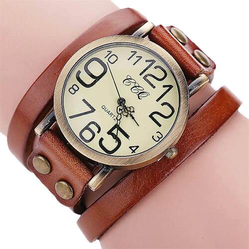 Luxury Brand Vintage Casual Cow Leather Bracelet Watch Women