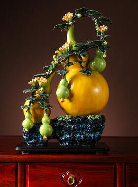 石湾公仔陶瓷摆饰葫芦客厅电视酒柜装饰品中式工艺礼品摆饰乔迁新