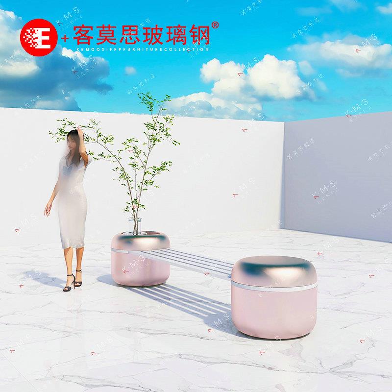 玻璃钢商场椅防腐木组合花盆坐凳公共休闲户外景观椅公共休闲座椅