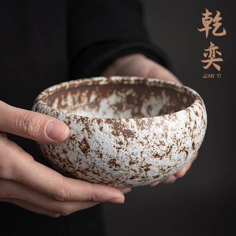 千益粗陶茶手洗陶瓷洗大型水培花盆茶渣桶笔洗茶具配件建水