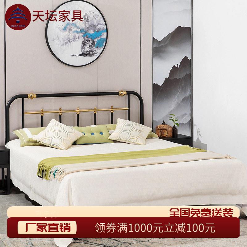 天坛铁艺床双人床简约现代 1.8米铁床架 铁架床 1.5米 高低钢架床