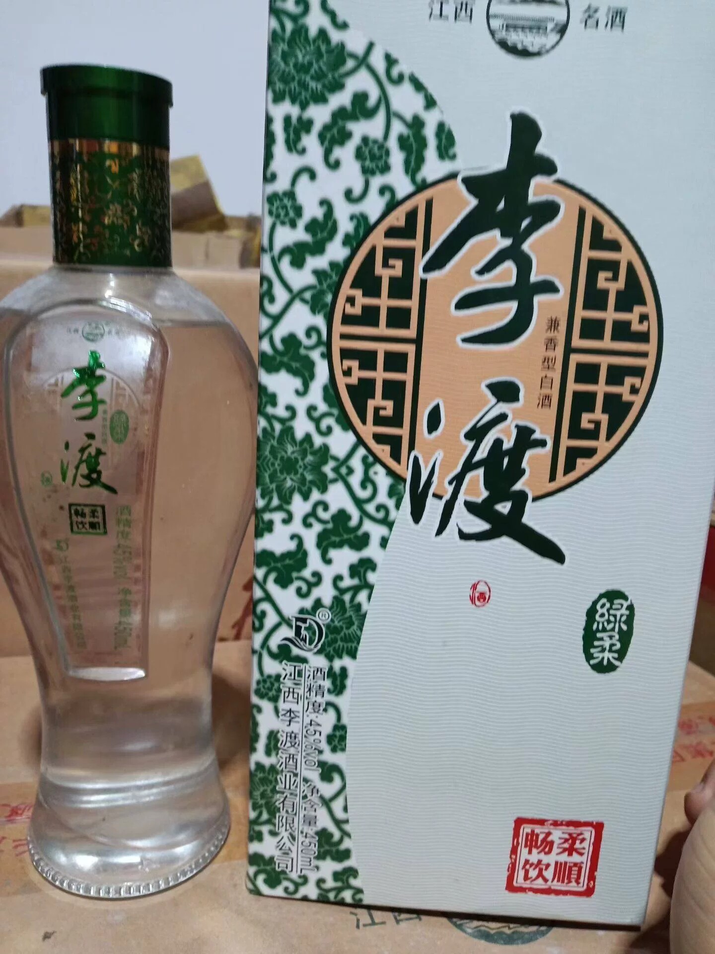 【一箱六瓶】2012年45度李渡酒绿柔 450ml兼香型白酒 纯粮酿造