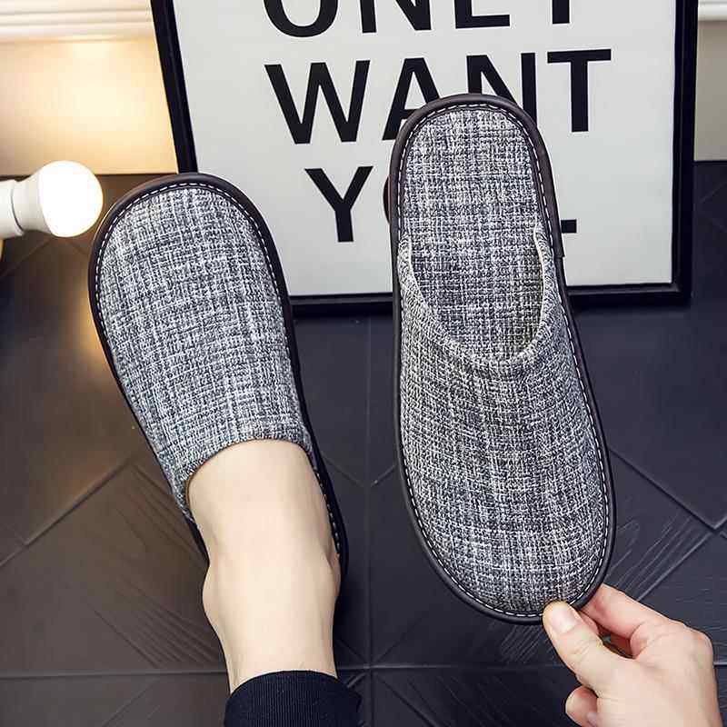 拖鞋高端男士春秋居家防滑家用布艺凉室内软底棉麻家居亚麻0913b,流行男鞋,休闲拖鞋,淘宝优惠券,粉丝福利购,淘宝优惠卷