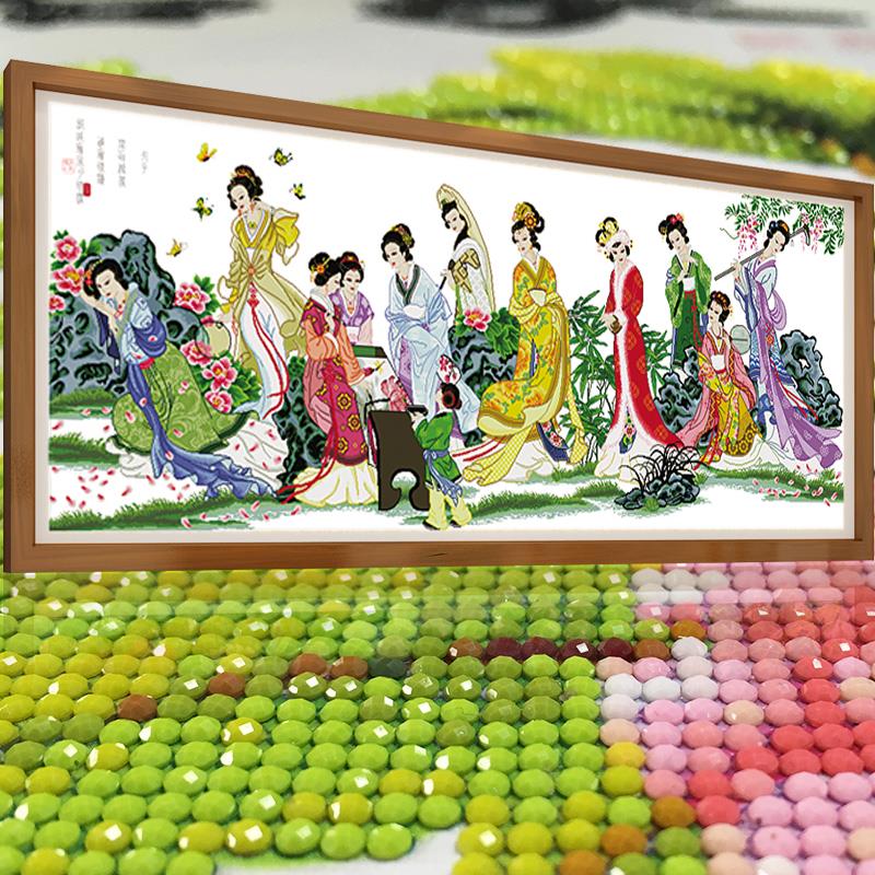 红楼梦十二金钗5D水晶钻石画满钻贴画2024新款粘钻十字绣卧室客厅