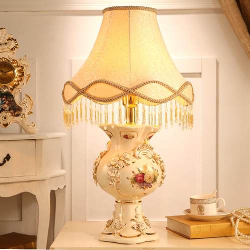 正品欧式卧台灯室床灯奢华厅客头覆古温馨北欧美式结婚房陶瓷沙发