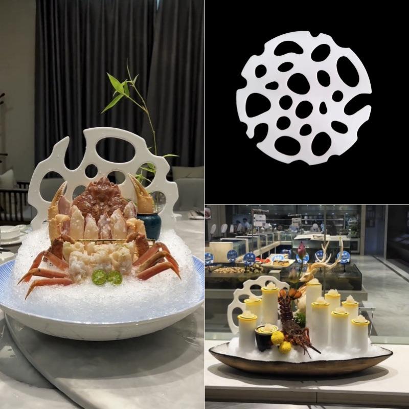 摆盘装饰莲藕盘刺身海鲜姿造盘饰品小摆件创意意境点缀冰盘小摆件