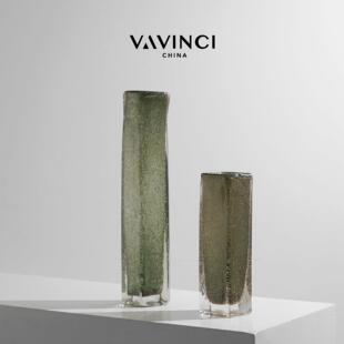 范琦现代无障碍豪华玻璃花瓶饰品客厅家居插花高端创意玻璃样板房