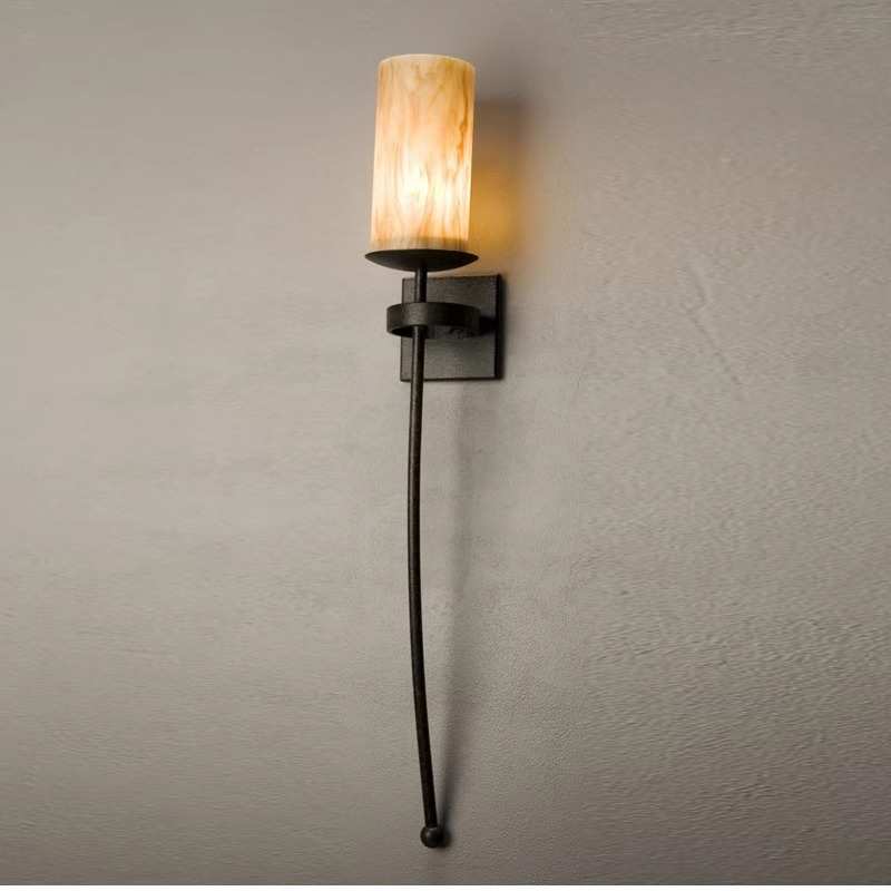 新中式极简云石壁灯设计师客厅背景墙北欧简约过道灯美式复古壁灯