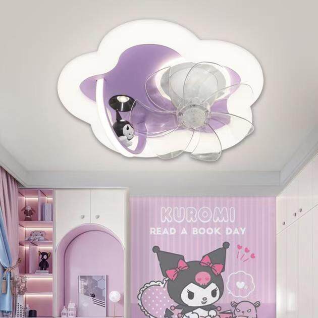 高级感卧室风扇吸顶灯餐厅客厅儿童房现代简约家用静音一体吊扇灯