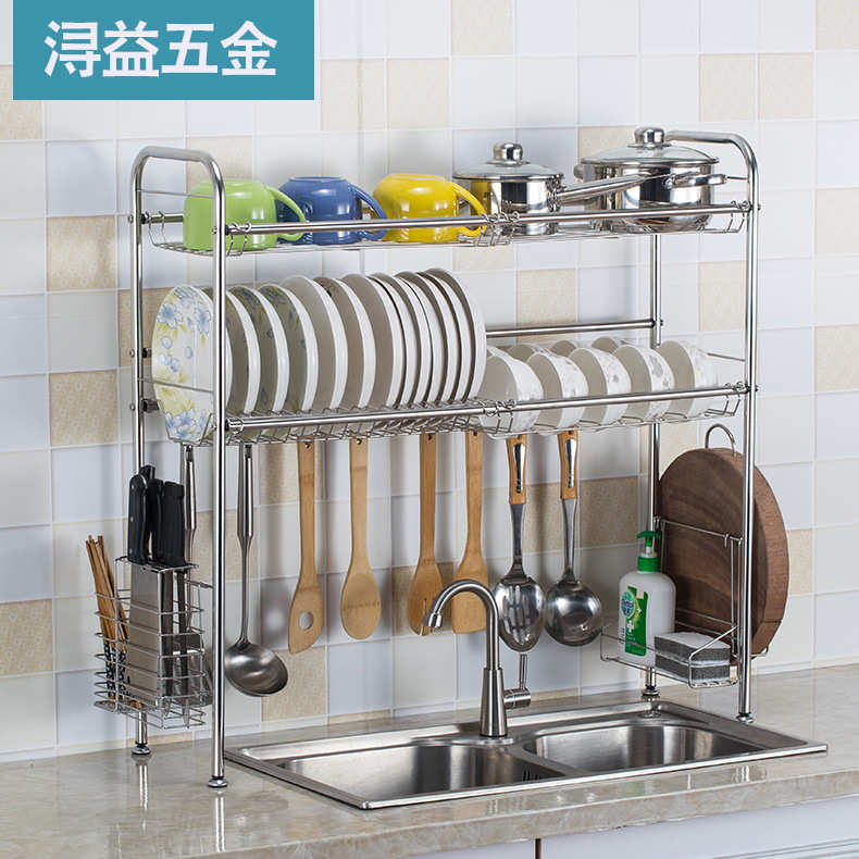 小批量不锈钢沥水碗碟收纳架多功能双层厨房碗碟筷盘厨具置物架