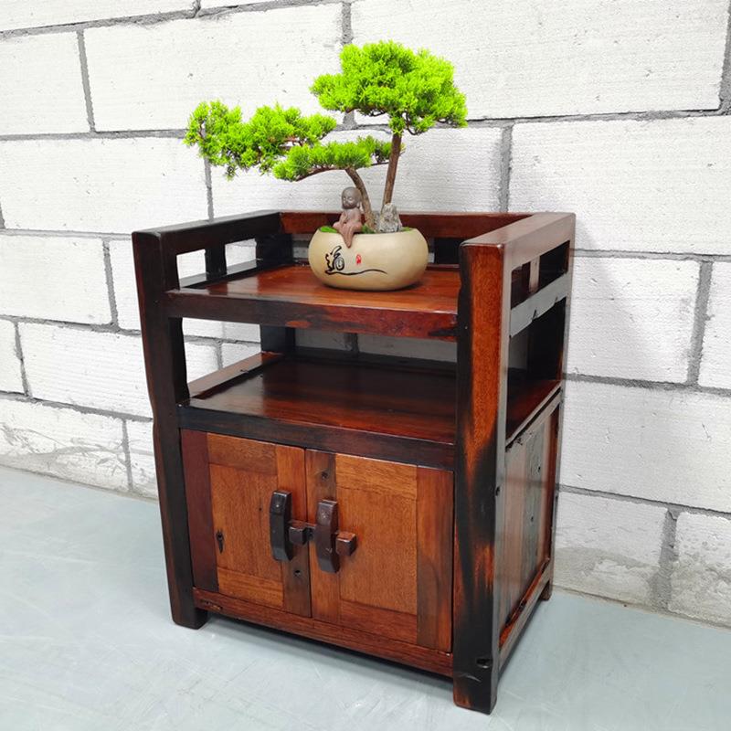 老船木茶桌柜实茶水茶柜电磁炉桶装几水柜杂CSP木物柜角柜柜多功