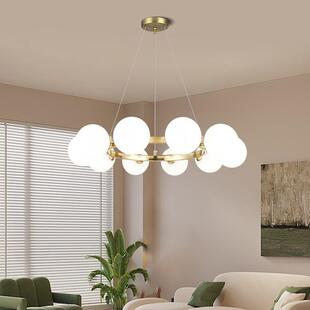 北欧魔豆圆环客厅吊灯简约现代轻奢餐厅灯室艺术创意大气吧台灯具
