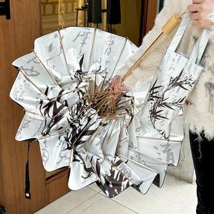 新中式16骨加大号晴雨伞两用女遮阳伞防晒抗UV折叠遮阳伞双人