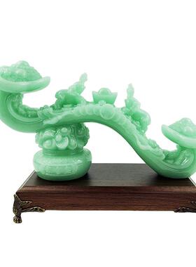 经典热销蓝冰玉富贵如意摆件创意家居客厅玄关办公桌商务摆件