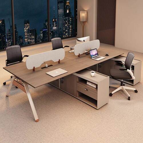 财务桌办公室桌椅组合卡座四人位现代简约办公家具2/4/6人职员桌