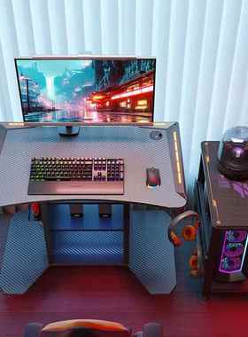 电家脑桌小型播用台桌式电竞直单人书桌小户型卧室床边EIS移动小