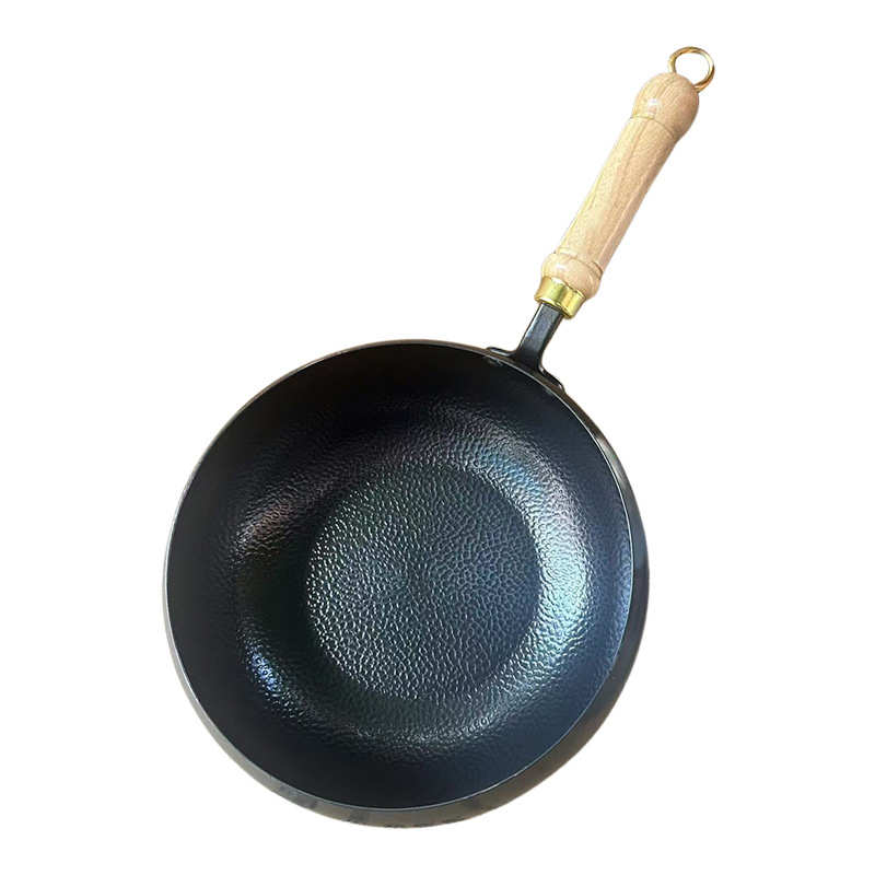 粘锤24cm厨房铁锅粘纹大肚锅炖汤炒锅炒菜家用不锅手工小炒不易