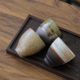 茶杯跨境货源复古陶瓷主人杯子功夫小茶碗 粗陶品茗杯创意茶杯日式