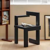 中古实木红积木椅简休闲椅意式 设计约y729创意 奢餐椅黑网轻色个性