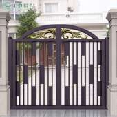 汇尊大门铝艺别墅双开门对开平移门电动大门防锈铝合金户外庭院大