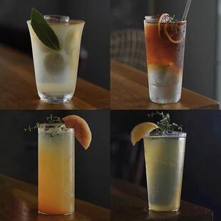 日式木村海波杯长饮杯柯林杯鸡尾酒杯调酒杯超薄斜身嗨棒杯饮品杯