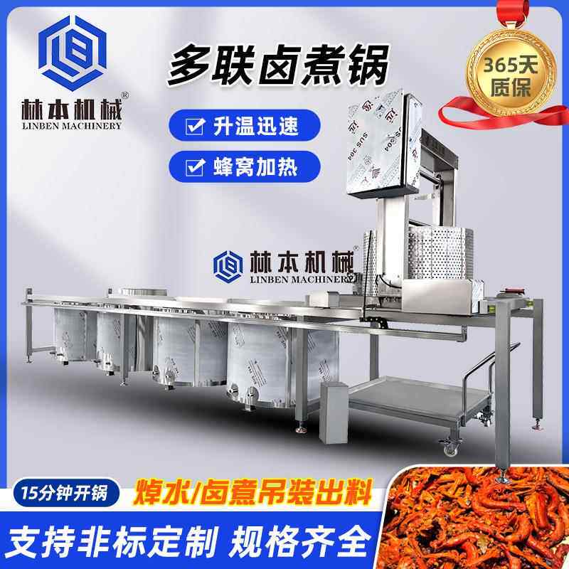 新款蒸汽多联锅 全自动出料 大型卤菜卤肉加工煮锅烧鸡鸭脖卤煮锅